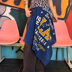 尤嘻岛美式复古校园中性风情侣薄棉方巾抹胸女大头围头巾男包头