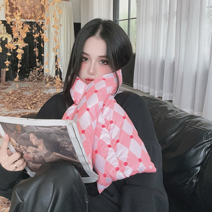 尤嘻岛自制生日礼物女生东北防寒羽绒小围巾配大衣秋冬围脖送闺蜜