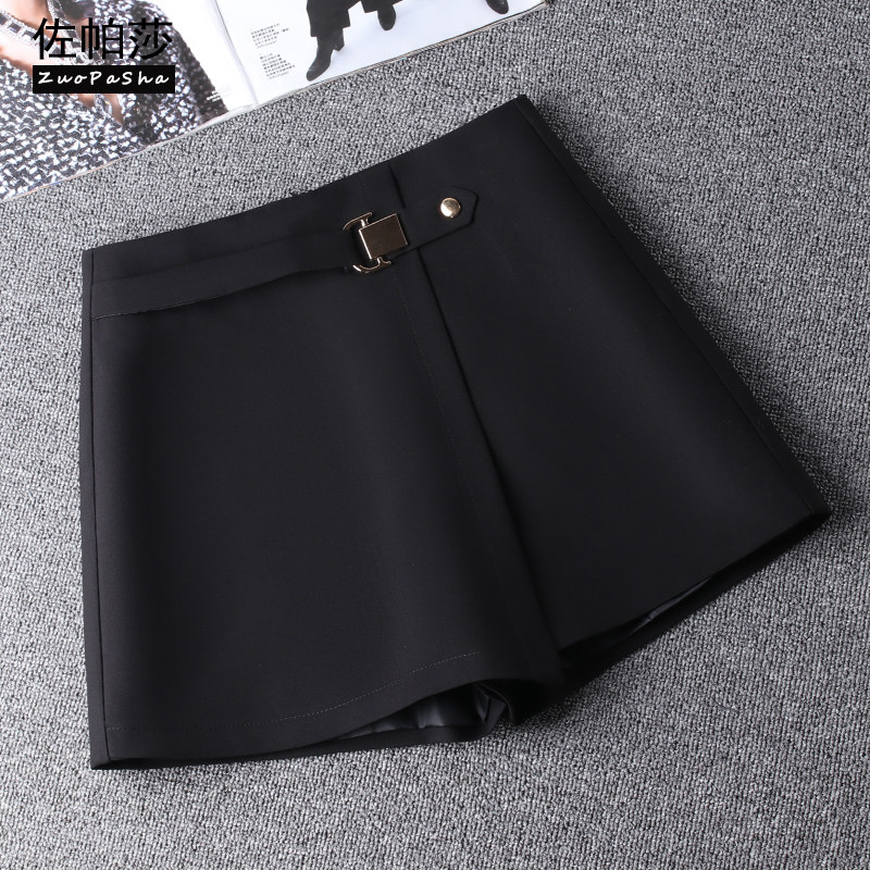 黑色a字西装裙裤女短裙2021秋季新款爆款高腰短裤休闲假两件裤裙