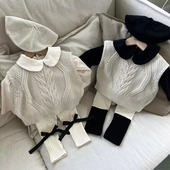 韩版 婴幼儿简约潮搭坎肩背心马甲 ins宝宝针织马甲秋冬洋气新款