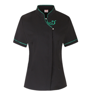 酒店服务员工作服短袖农庄美食小吃面馆火锅店中式餐厅工装印绣字