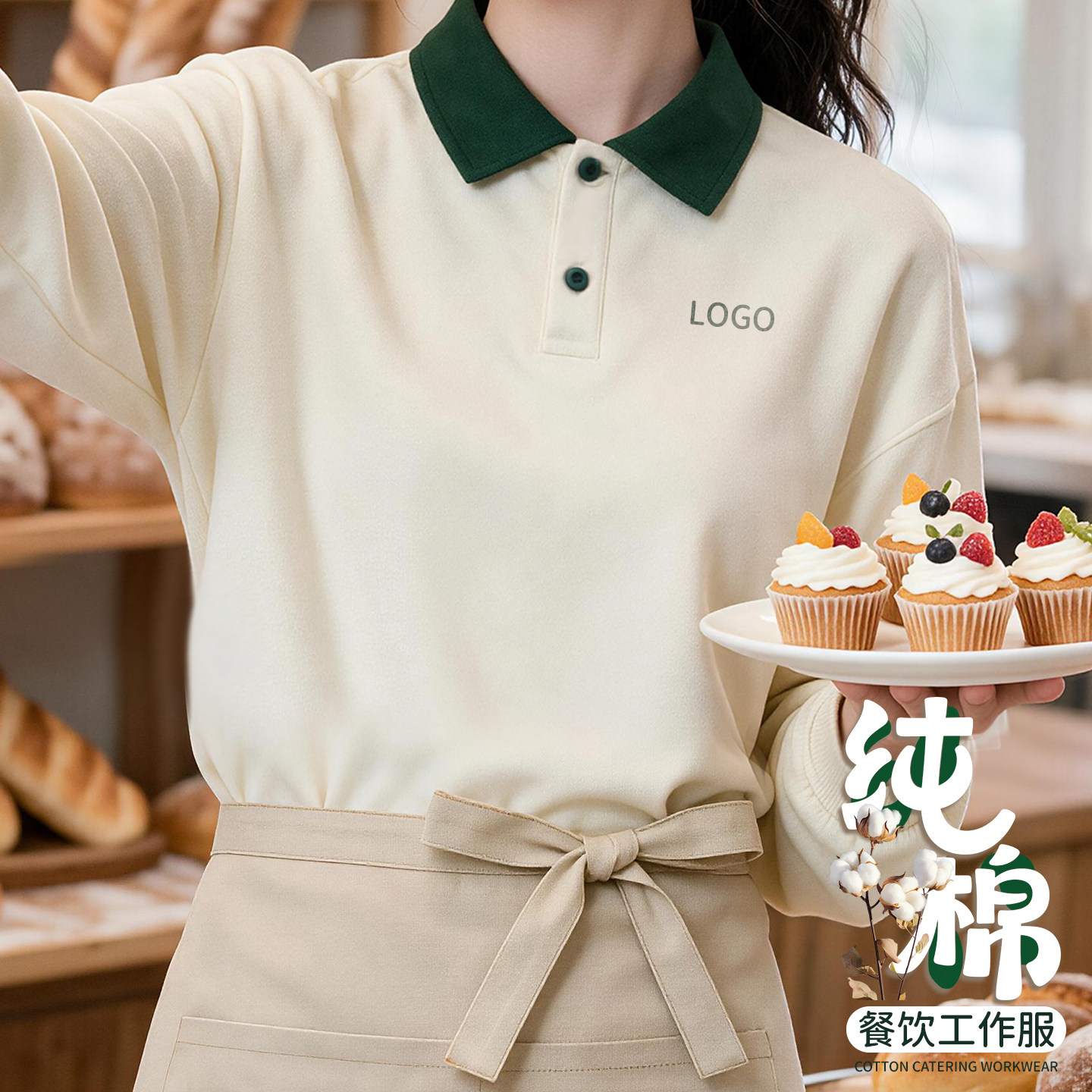 餐饮奶茶店工装卫衣优选图片