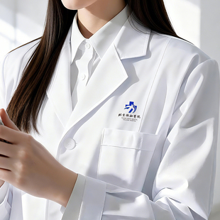 白大褂长袖工作服定制印logo医学院实验室药店诊所美容院医护工装