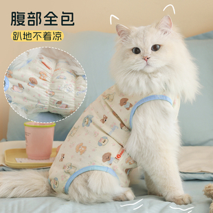 猫咪衣服秋天薄款防掉毛睡衣断奶服连体衣全包猫猫小猫秋季护肚衣