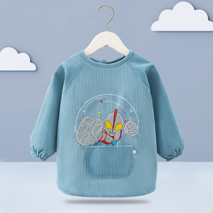 男孩春秋冬长袖反穿衣宝宝防水脏护衣大童加大幼儿园外穿倒褂罩衫