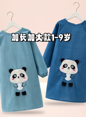 简约灯芯绒耐脏反穿衣幼儿园护衣