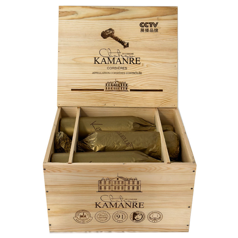 木箱卡曼雷侯爵干红葡萄酒系列旗舰款多品种混酿适合送礼商务宴席
