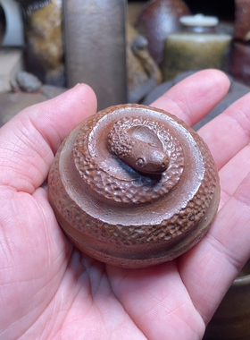 初代小西陶古 备前烧 香盒