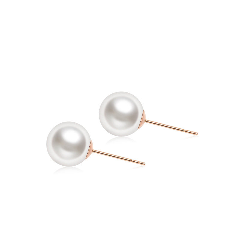 IDOKAWA18k金天然珍珠耳钉女