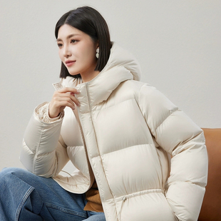 御寒神器!90白鹅绒短款/中长款羽绒服 冬季高级感连帽收腰鹅绒服