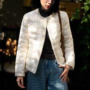 暖冬零负重！三防小香风95白鹅绒羽绒服 冬季新款廓形显瘦鹅绒服