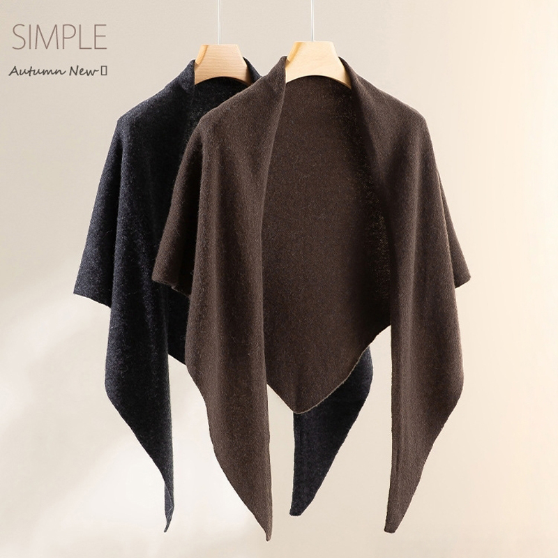 极简轻奢感！100%羊毛大三角围巾