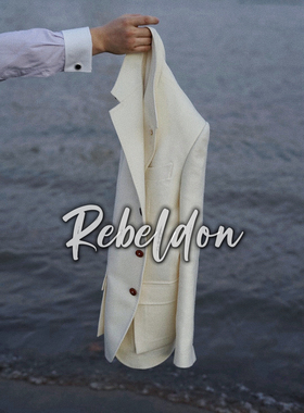 爱穿衣服的让先生 Rebeldon 象牙白羊毛英式西装夹克