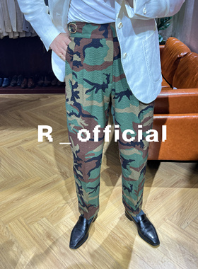 爱穿衣服的让先生 迷彩廓尔喀西裤 泡泡纱工装西裤