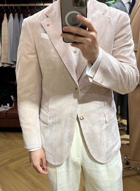 让定制RTions 杏仁色灯芯绒单西 老钱风 春秋款