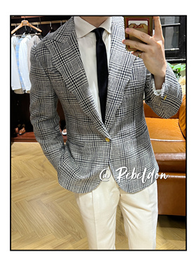 Rebeldon 2025AW纯蚕丝亲王格波浪领西装外套 爱穿衣服的的让先生