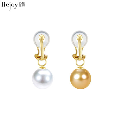 悦甄（耳扣款）Classic-18K金珍珠耳夹（K黄色）