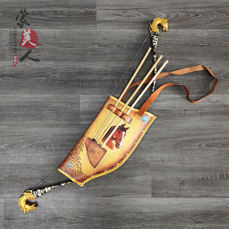 儿童弓箭内蒙古传统玩具户外射击射箭类木制小号内蒙古工艺装饰品