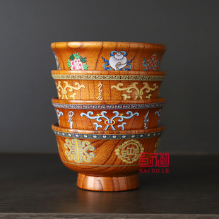奶茶木碗内蒙古特色蒙餐餐具纯实木隔热防烫木碗蒙古族餐具民族风