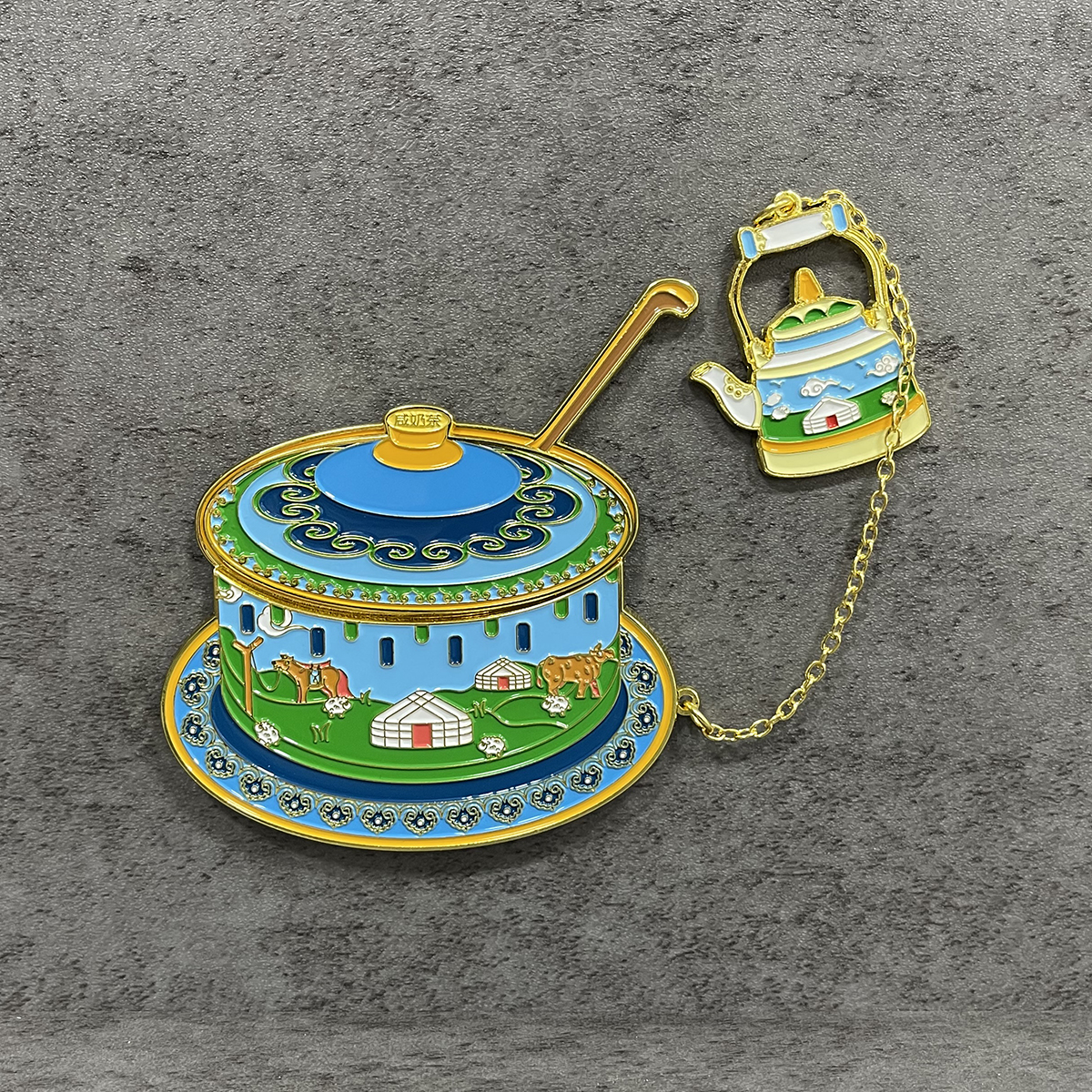 内蒙古奶茶锅冰箱贴金属磁性