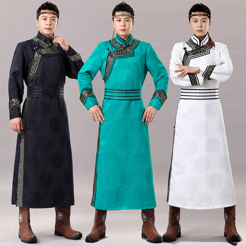 男士蒙古族服装长款蒙古袍