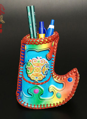 小靴子笔筒蒙古族特色旅游工艺品