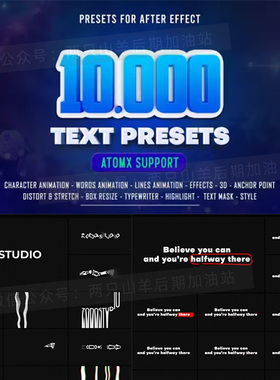 AE脚本-10000种文字标题缓入缓出字幕特效动画预设 Text Presets