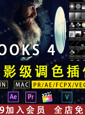 AE/PR调色插件FCPX视频电影调色looks4.0电影调色插件红巨人Mac