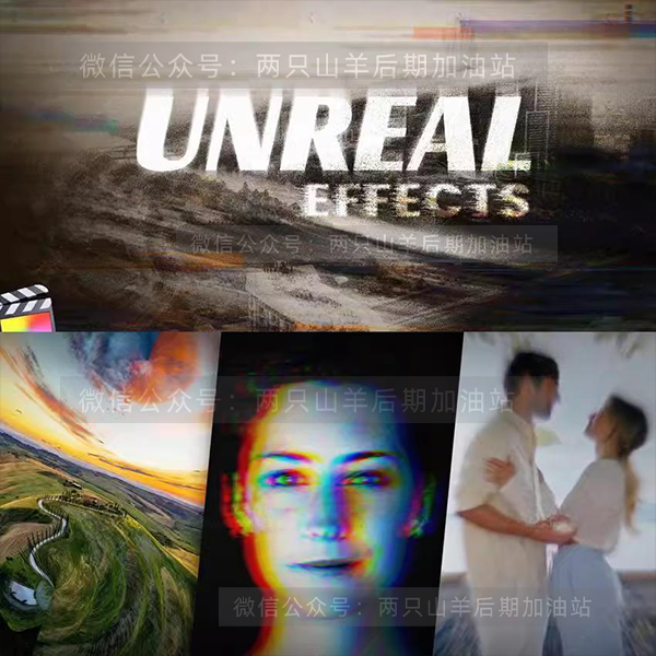 FCPX中文插件-50种梦幻镜像扭曲撕裂RGB色彩偏移视觉特效