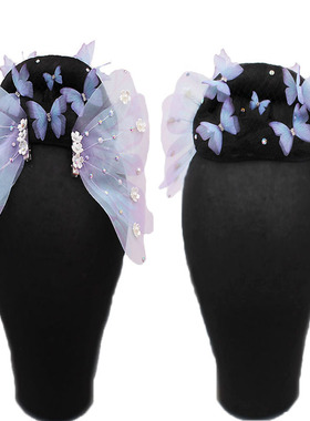 古典舞蹈(蝶香)蝶舞花间梦蝶香头饰艺考演出舞台表演发髻蝴蝶发饰