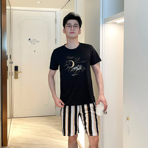 短裤套头休闲全棉中青年家居服