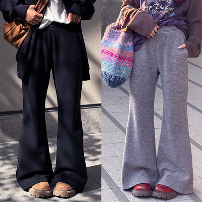 秋冬复古加绒亲子款针织豹纹长裤