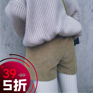 冷大娘定制女童秋冬灯芯绒百搭短裙假两件裙裤休闲气质亲子款裤子