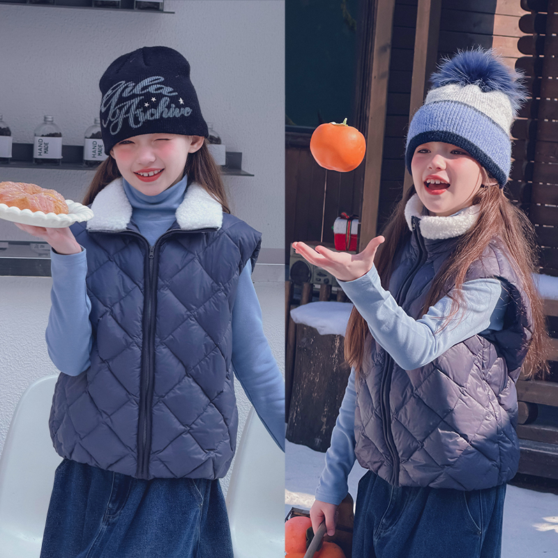 冷大娘男女中大童羽绒马甲