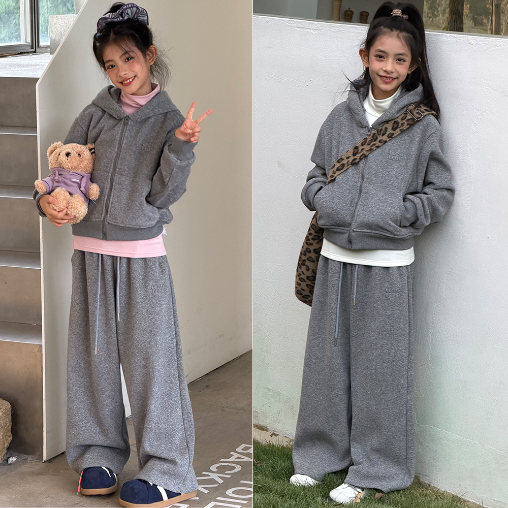 冷大娘加绒套装百搭帽衫外套长裤