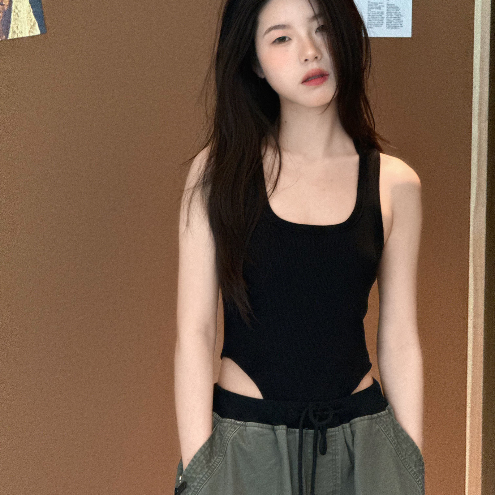 冷大娘  夏季女童连体吊带背心上衣爵士舞甜酷少女表演服亲子款图片