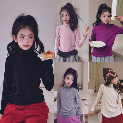 纯棉高领打底衫柔软内搭T恤