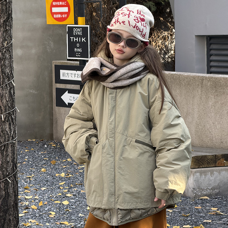 冷大娘男女中大童假两件工装派克羽绒服国标90白鸭绒加厚保暖外套,童装/婴儿装/亲子装,普通外套,淘宝优惠券,粉丝福利购,淘宝优惠卷