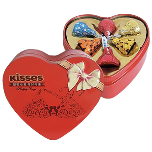 好时牛奶巧克力6-16粒铁盒婚庆结婚喜糖伴手礼节日礼物心形礼盒装