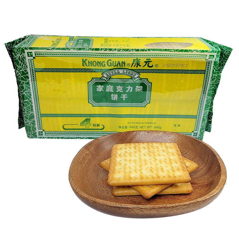 康元饼干康元家庭克力架饼干袋装640g休闲零食品早餐饼干