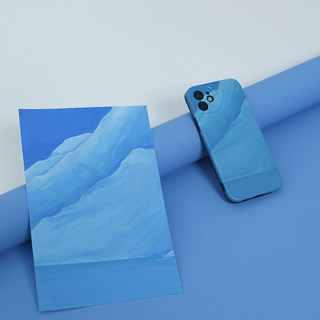 牧野MUYE原创插画高级回声冰山iphone15手机壳硅胶黑边适用苹果14pro防摔15proMax