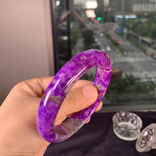 潮生石舒俱来紫樱花手镯