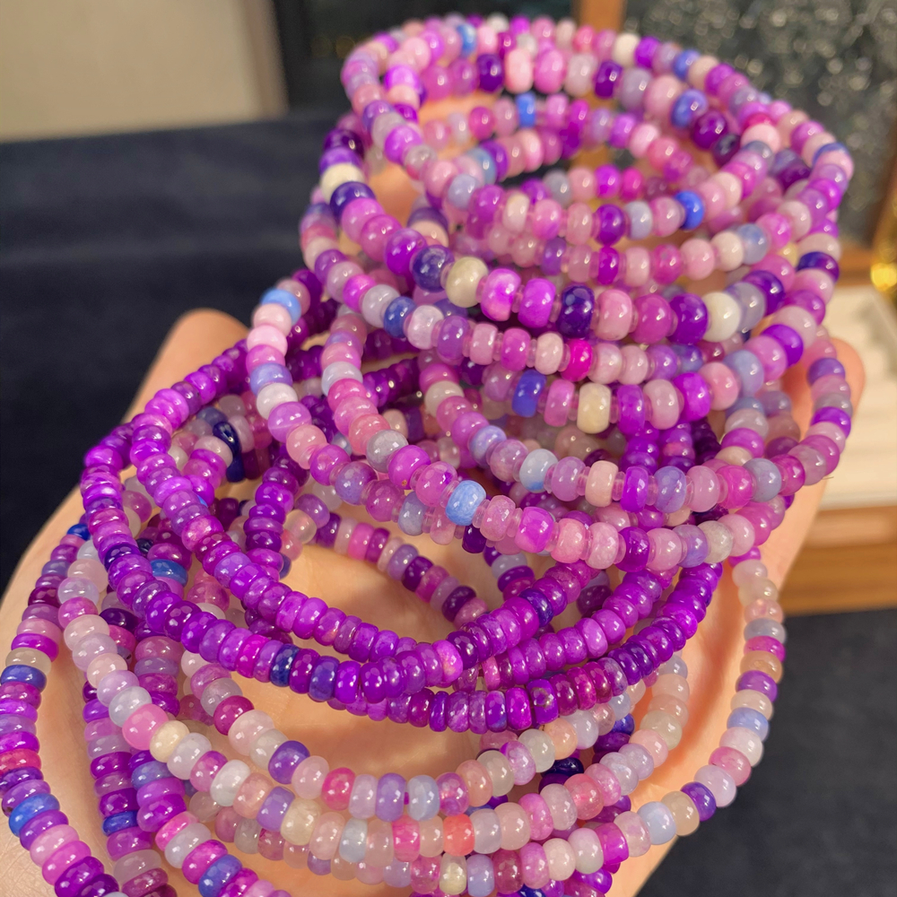 舒俱来果冻全玉化盘珠扁珠串