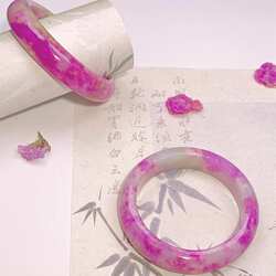 舒俱来手镯 南非老料玉化 桃红樱花果冻皇家紫帝王紫苏纪石