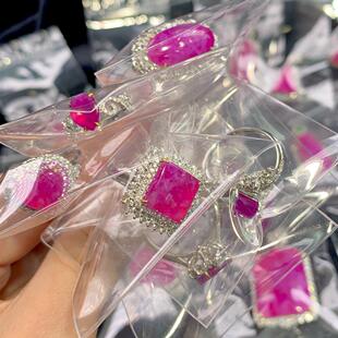 苏纪石吊坠 舒俱来吊坠戒指18k老料玉化冰桃红樱花凝胶果冻紫