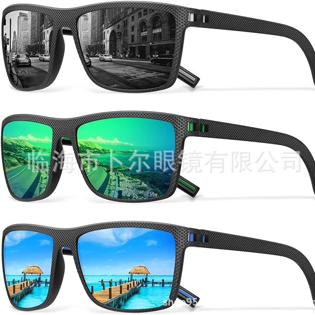 新款跨境电商男士骑行运动偏光太阳镜户外钓鱼彩膜墨镜现货