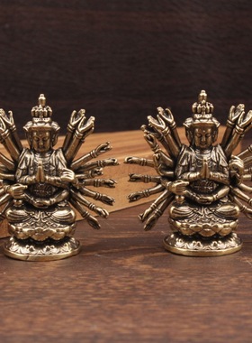 黄铜千手观音佛像摆件