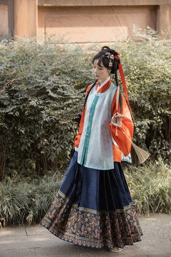 碧泉比甲 帝尧汉服原创明制破肩圆领比甲单层女