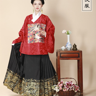 【祥云双鹤补】交领补服帝尧汉服原创传统复原补