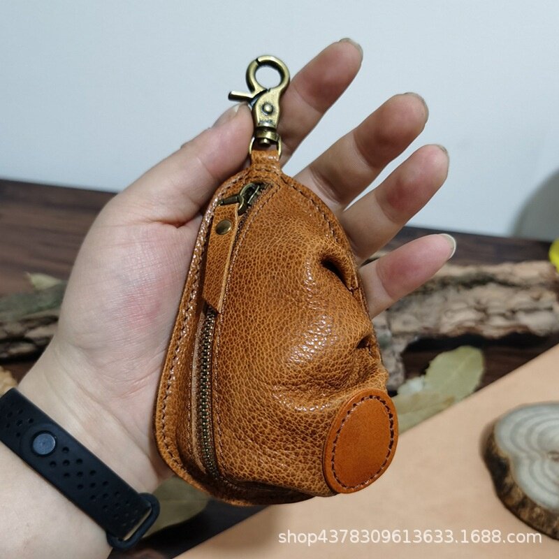 腰挂大容量拉链复古真皮手工零钱韩国ins多功能纯牛皮汽车钥匙包